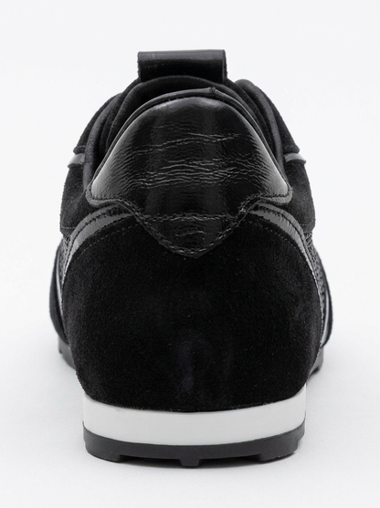 Bonia - Black Suede Rhinestone Leather Sneakers (Women)