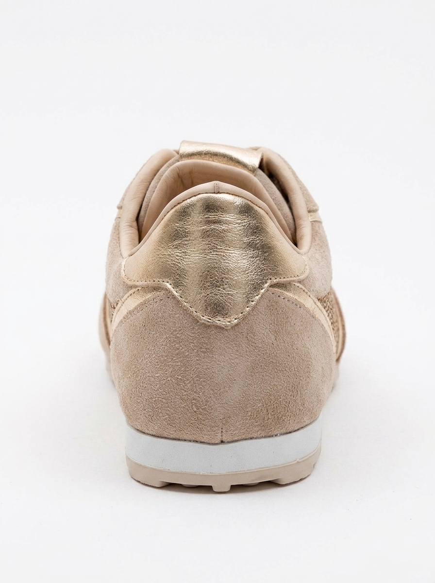 Bonia - Beige Suede Rhinestone Leather Sneakers (Women)