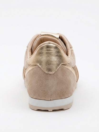 Bonia - Beige Suede Rhinestone Leather Sneakers (Women)