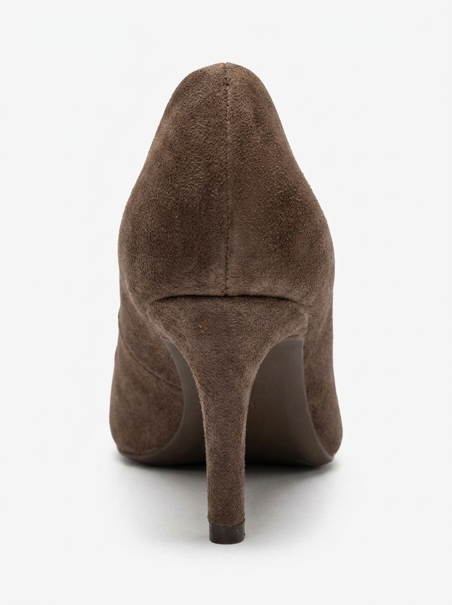 CLYDE - Taupe Suede Genuine Leather Stiletto Pump (Women)