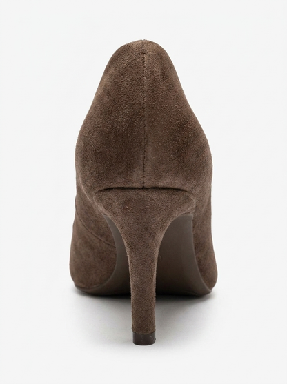 CLYDE - Taupe Suede Genuine Leather Stiletto Pump (Women)