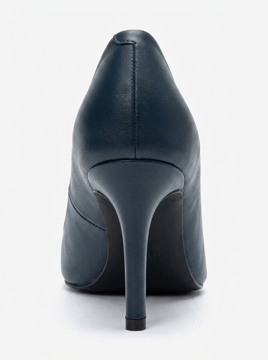 CLYDE - Navy Genuine Leather Stiletto Pump (Women)