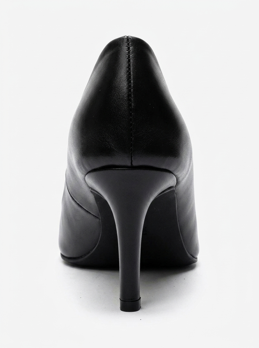 Clyde - Black Genuine Leather Stiletto Pump (Women)