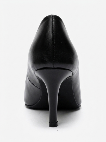 Clyde - Black Genuine Leather Stiletto Pump (Women)