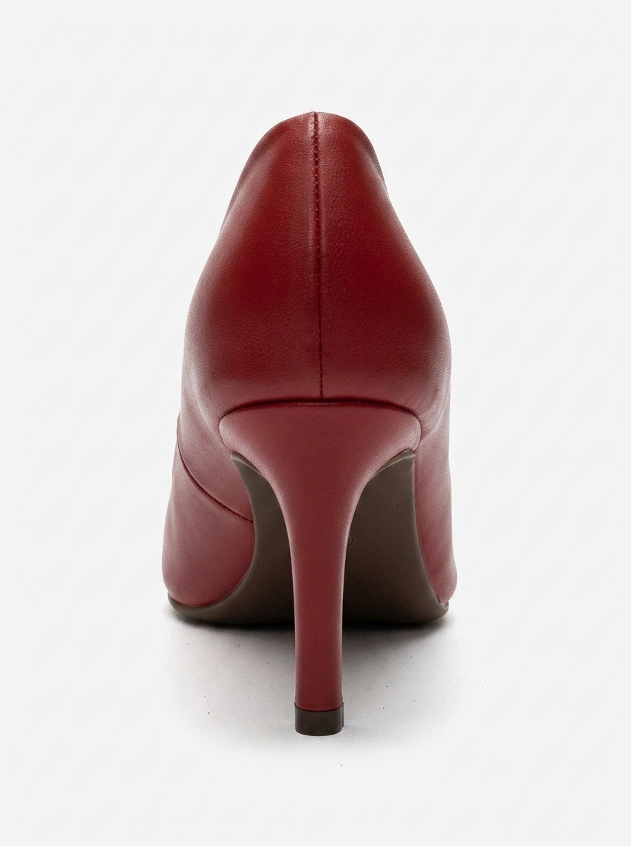 CLYDE - Red Genuine Leather Stiletto Pump (Women)
