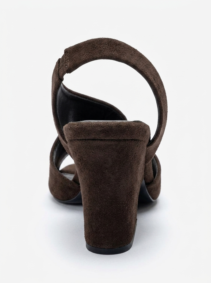 ZYRA - Brown Suede Block Heel Shoe (Women)