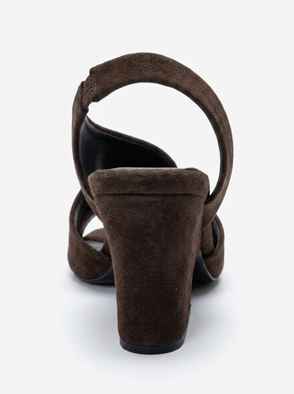 ZYRA - Brown Suede Block Heel Shoe (Women)
