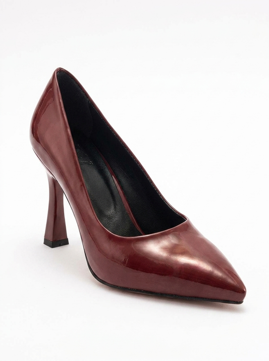Forest Burgundy Patent Pointed Toe Pump (Women)