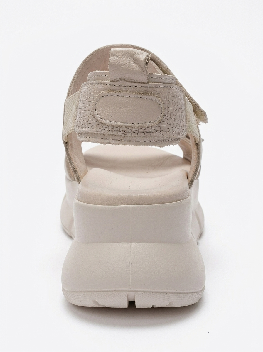 CELESTE - Beige Genuine Leather Platform Sandal (Women)