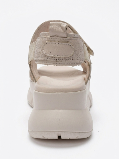 CELESTE - Beige Genuine Leather Platform Sandal (Women)