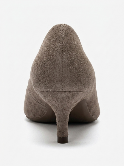 JALEN - Taupe Genuine Leather Low Heel Pump (Women)