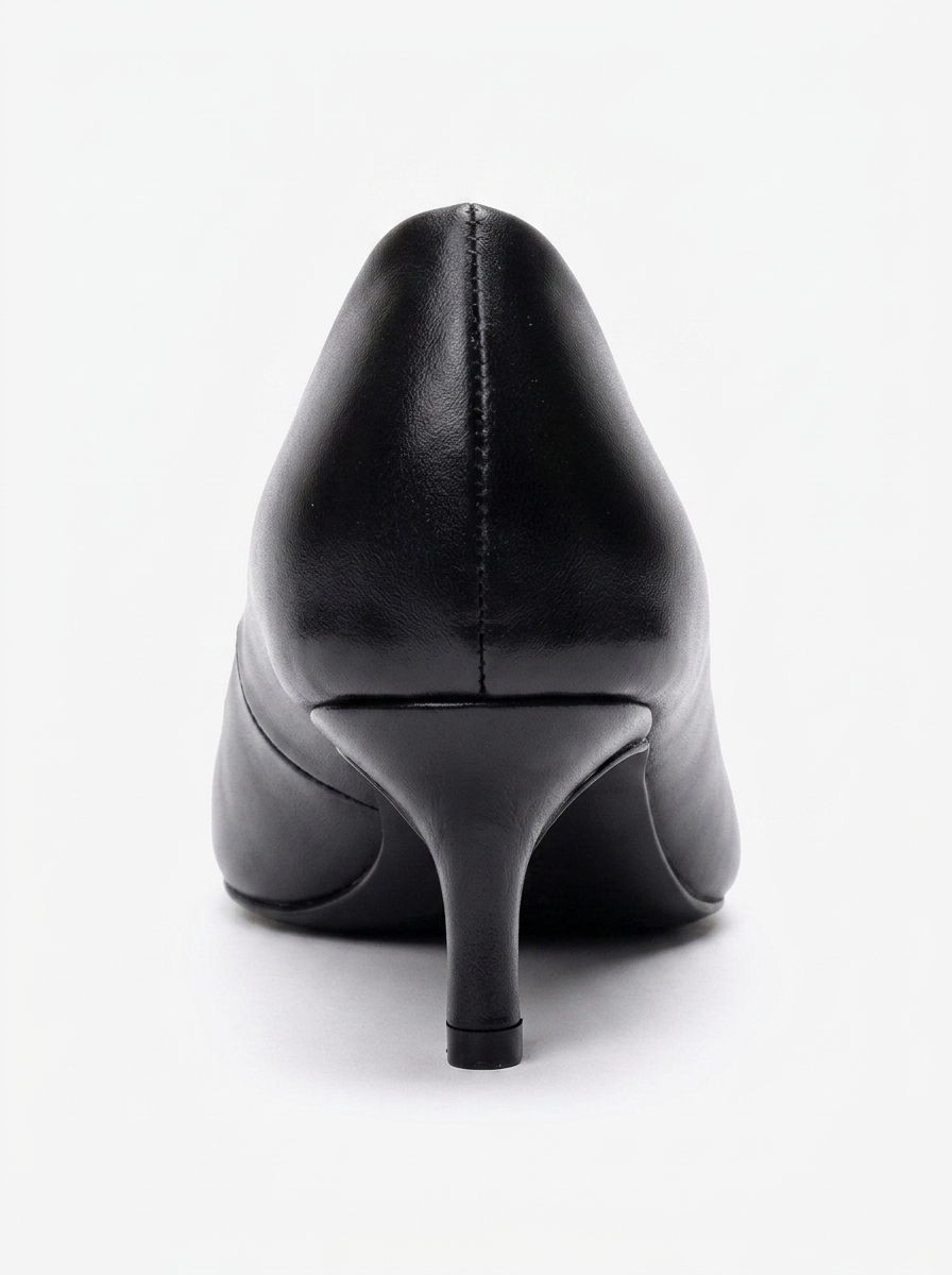 Jalen - Black Genuine Leather Stiletto Pump (Women)