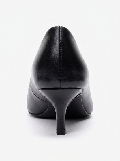 Jalen - Black Genuine Leather Stiletto Pump (Women)