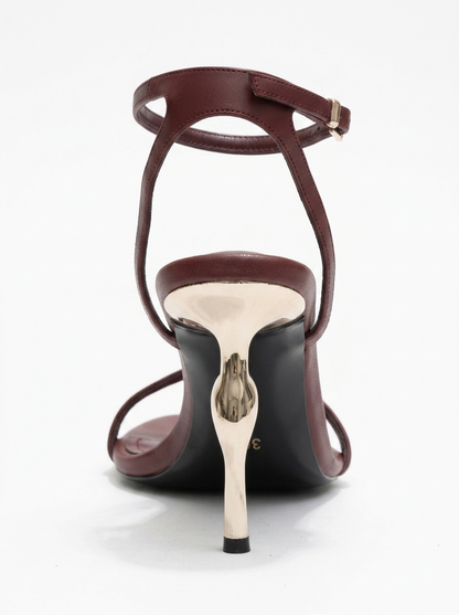 Jasmin - Zapatos de Tacón de Tira Única Color Borgoña (Mujer)