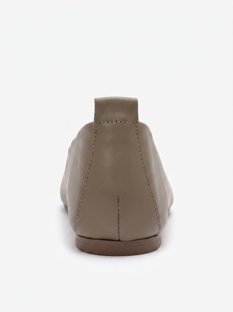 JENAS - Taupe Genuine Leather Ballet Flat (Women)