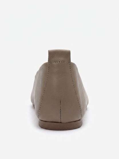 JENAS - Taupe Genuine Leather Ballet Flat (Women)