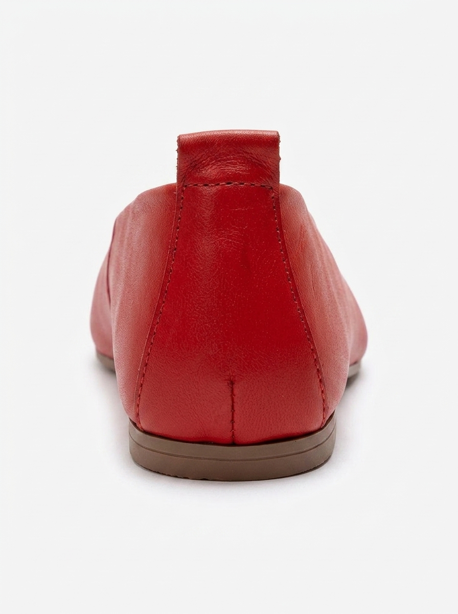 Jenas - Red Genuine Leather Pointed Toe Ballet Flat (Women)