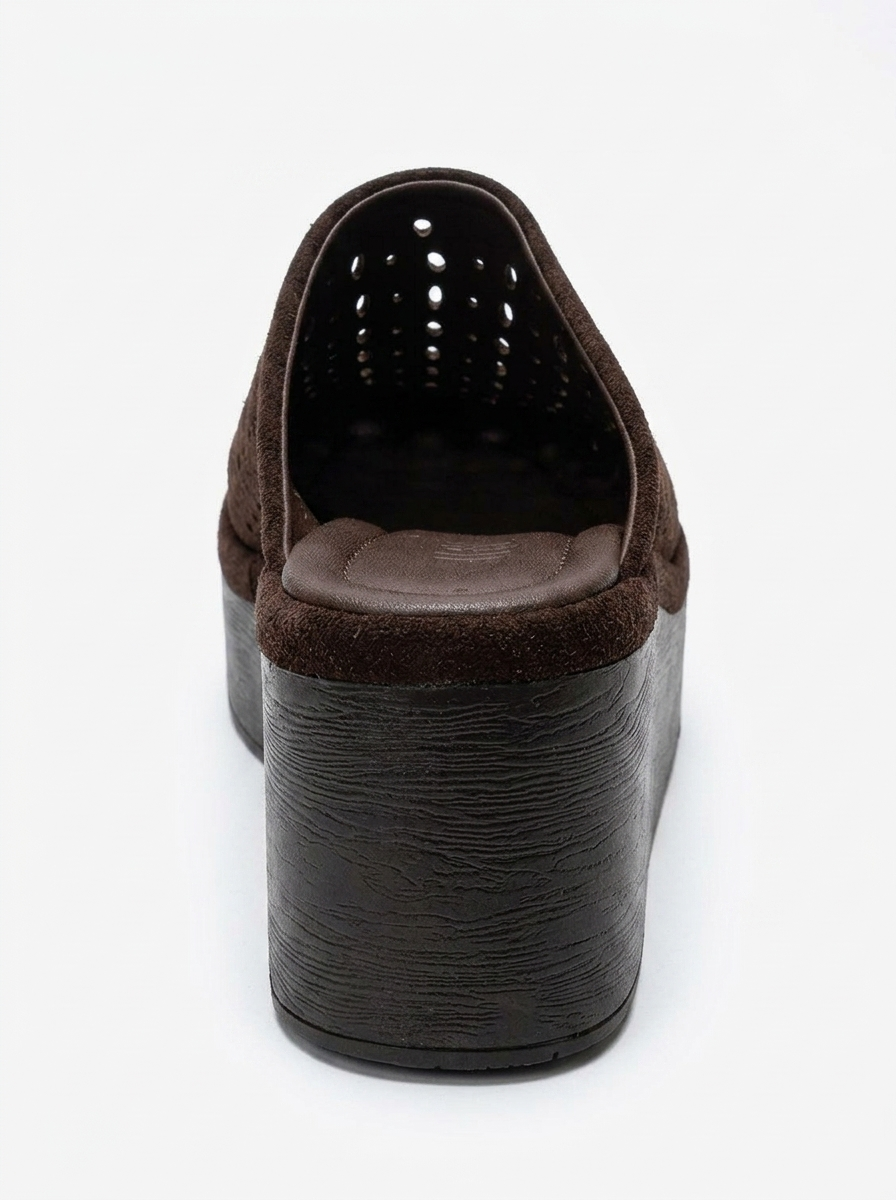 Lune - Brown Genuine Leather Platform Mule (Women)
