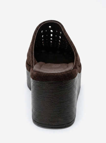Lune - Brown Genuine Leather Platform Mule (Women)
