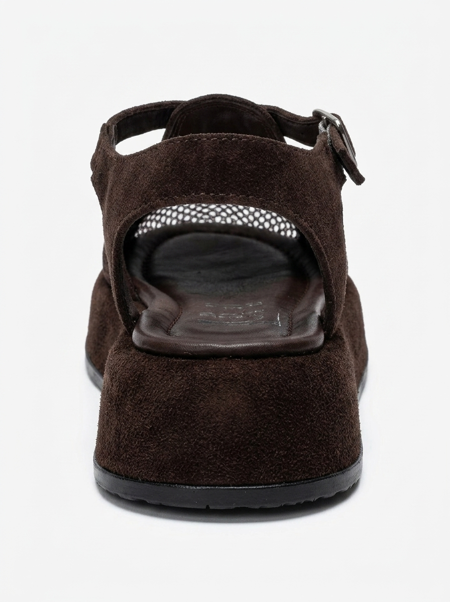 LURELIA - Brown Genuine Leather Platform Sandal (Women)
