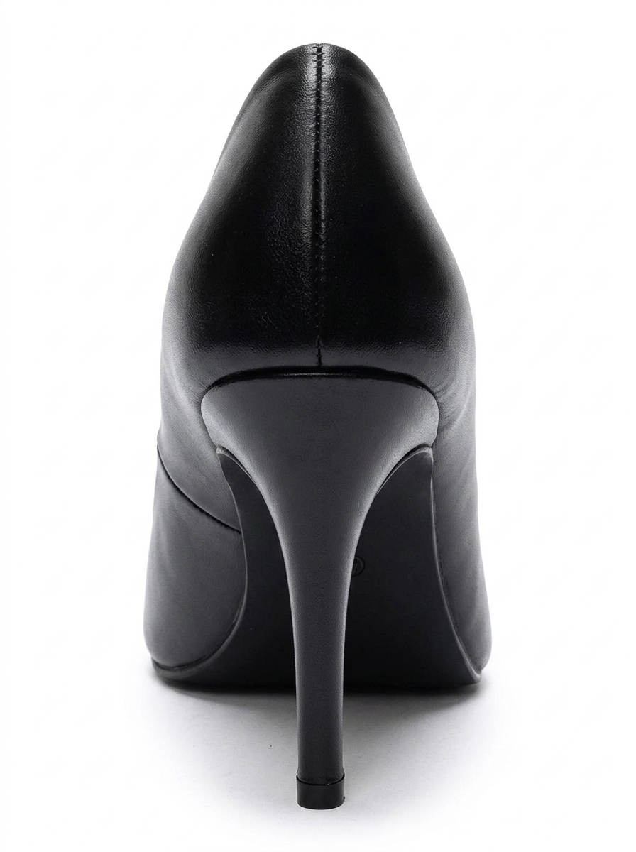 MORIEL - Black Genuine Leather Stiletto Pump (Women)