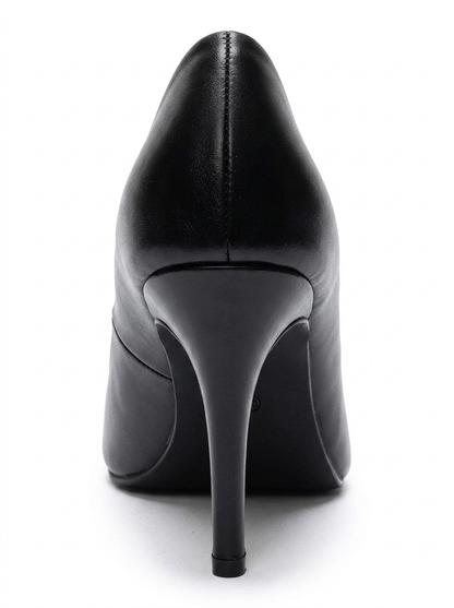 MORIEL - Black Genuine Leather Stiletto Pump (Women)