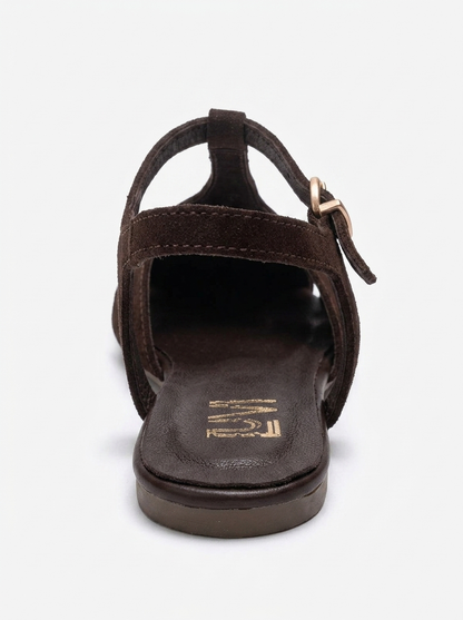 NATHALIE - Brown Genuine Leather Sandal (Women)