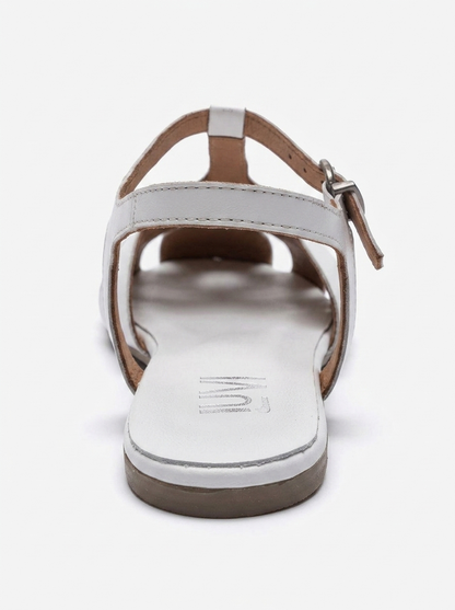 NATHALIE - White Genuine Leather Sandal (Women)