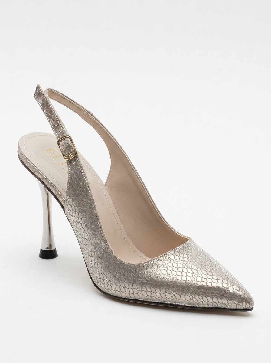 Orfo - Zapatilla de tacón alto con estampado dorado (Mujer)
