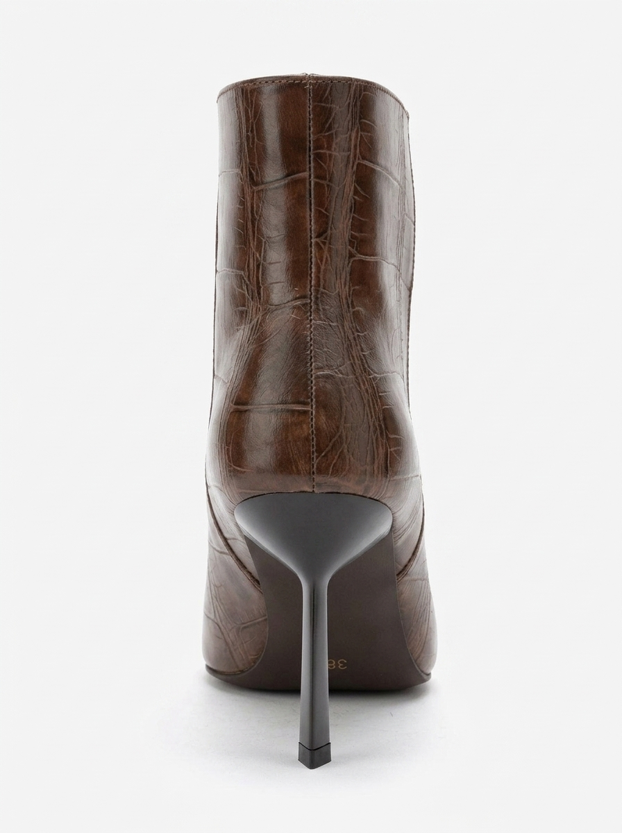 Rassel - Brown Printed Pointed Toe Boot (Women)