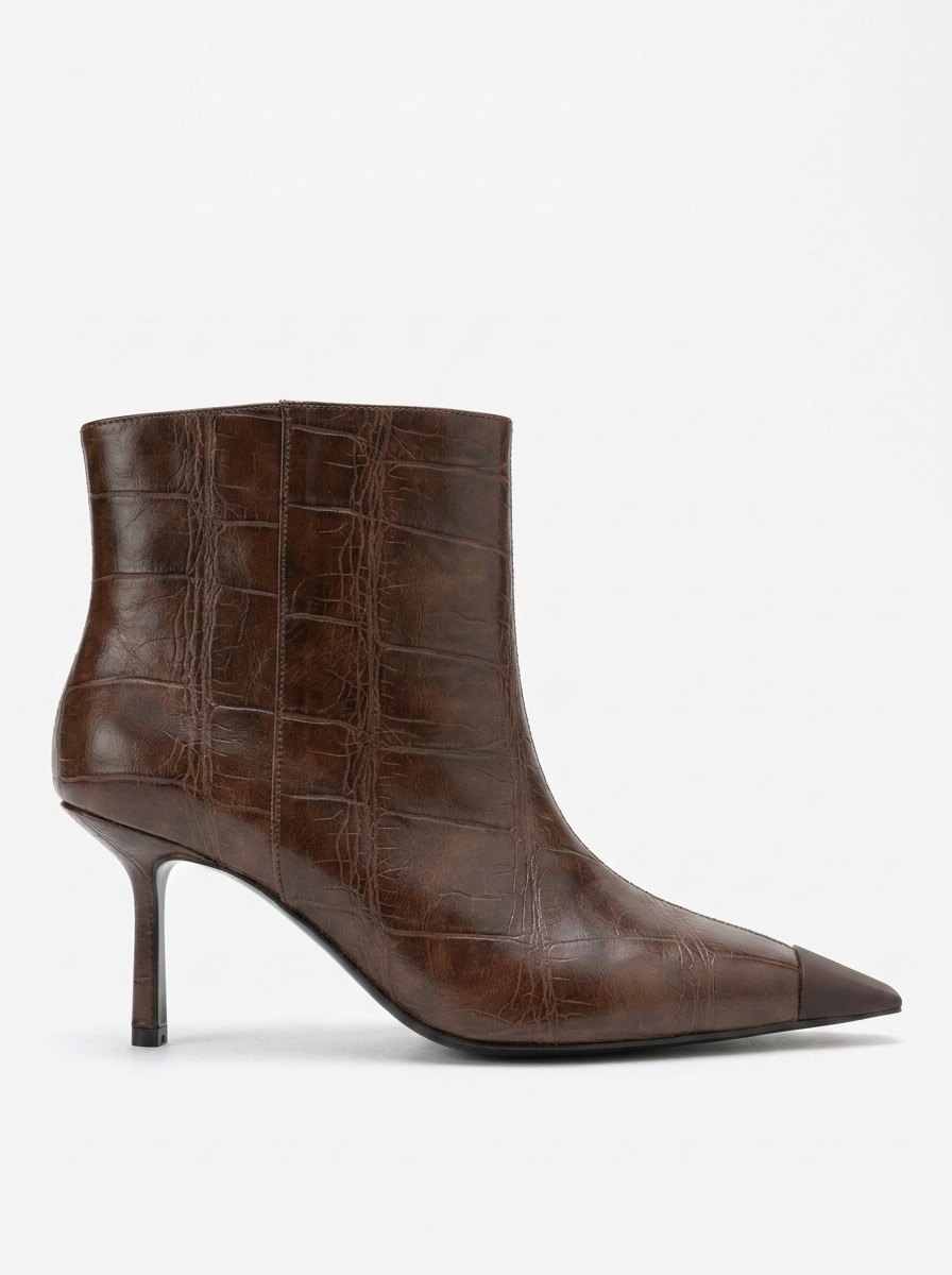 Rassel - Brown Printed Pointed Toe Boot (Women)
