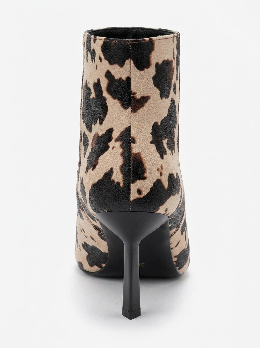Rassel - Beige Printed Pointed Toe Boot (Women)