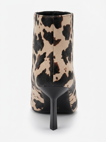 Rassel - Beige Printed Pointed Toe Boot (Women)