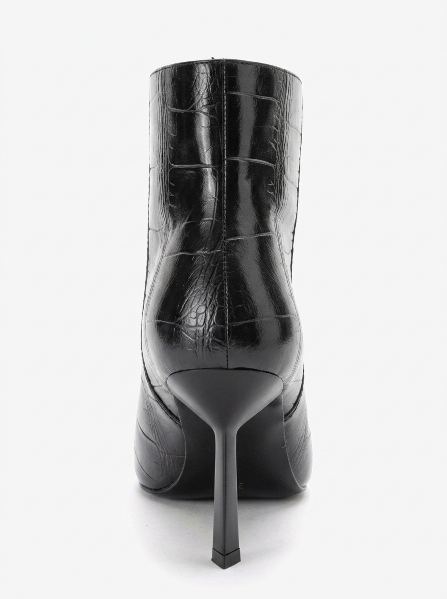 Rassel - Black Printed Pointed Toe Boot (Women)
