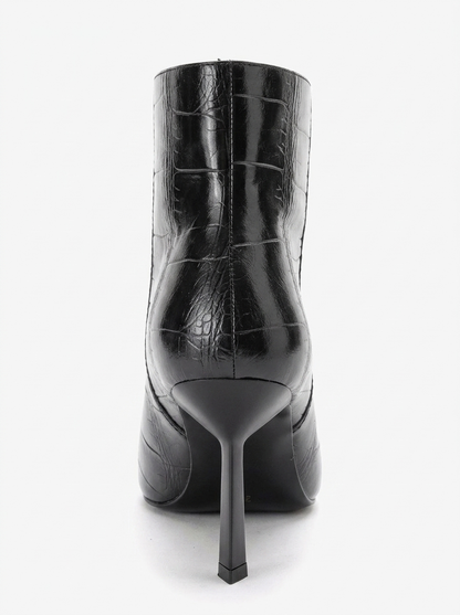 Rassel - Black Printed Pointed Toe Boot (Women)