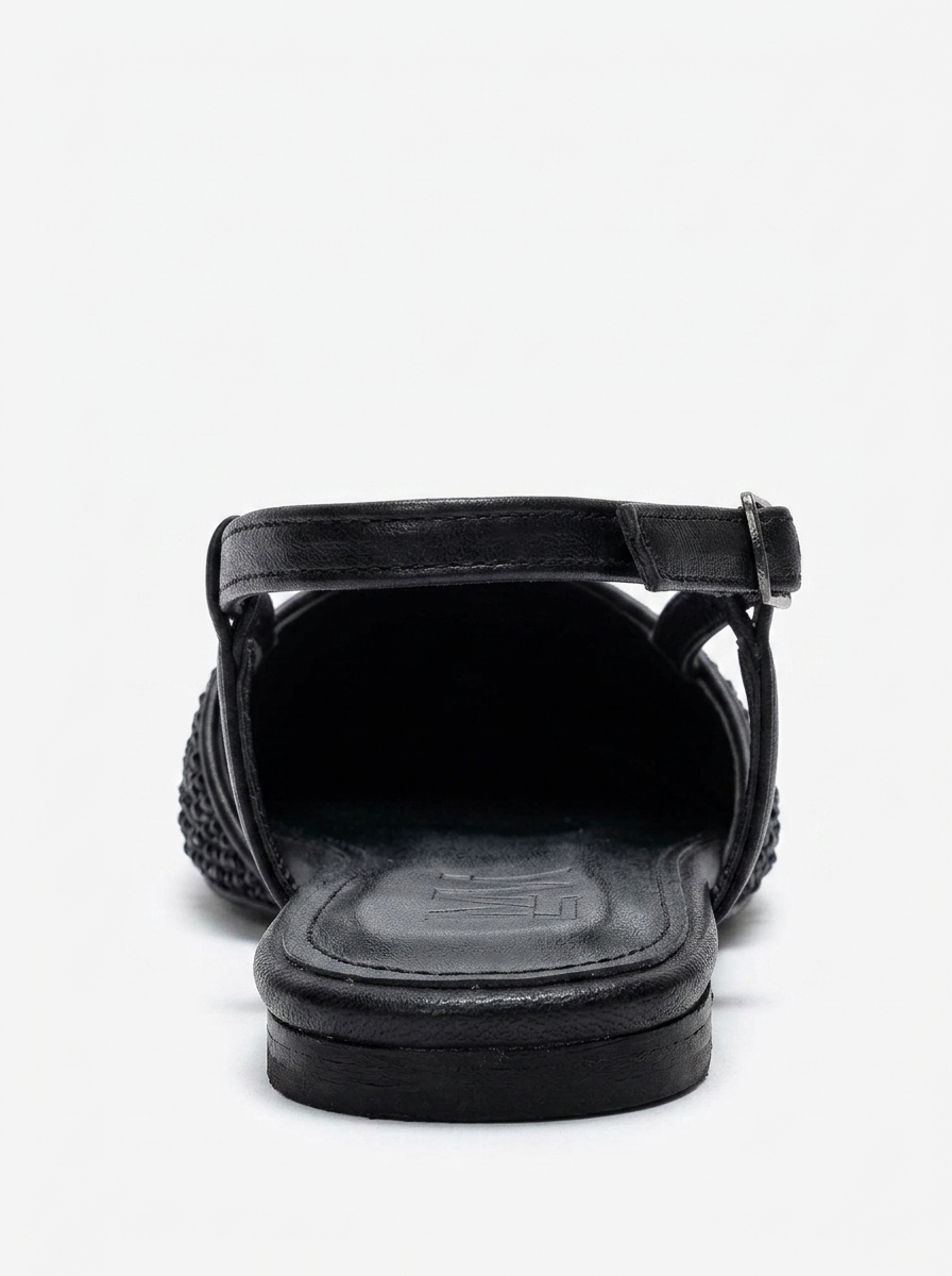 REXTON - Black Stone-Embellished Sandal (Women)