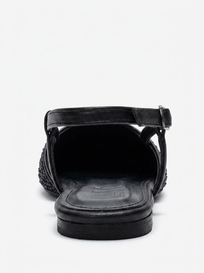 REXTON - Black Stone-Embellished Sandal (Women)