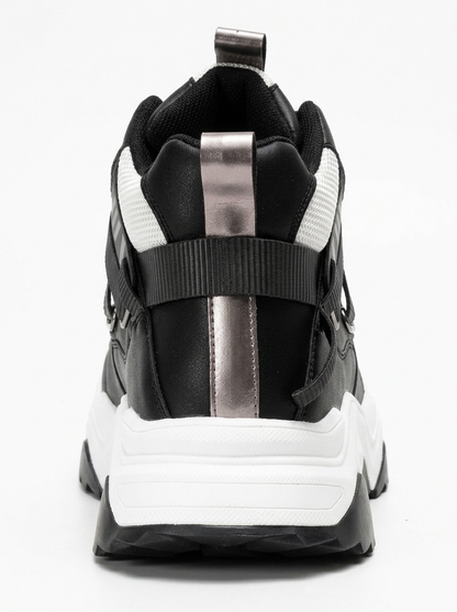 Seraphine - Bota deportiva con cremallera en blanco y negro (Mujer)