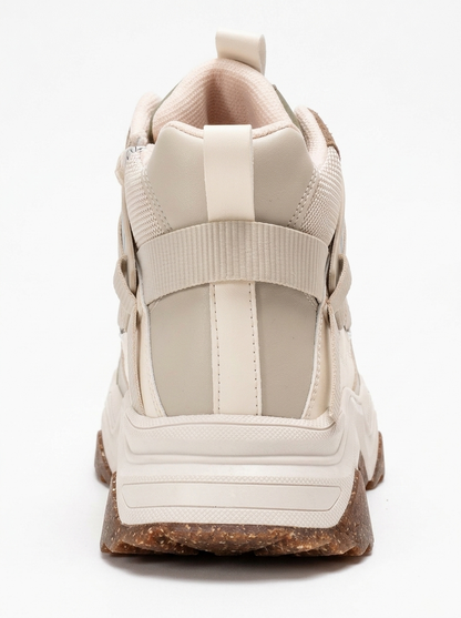 Seraphine - Bota deportiva con cremallera verde beige (Mujer)