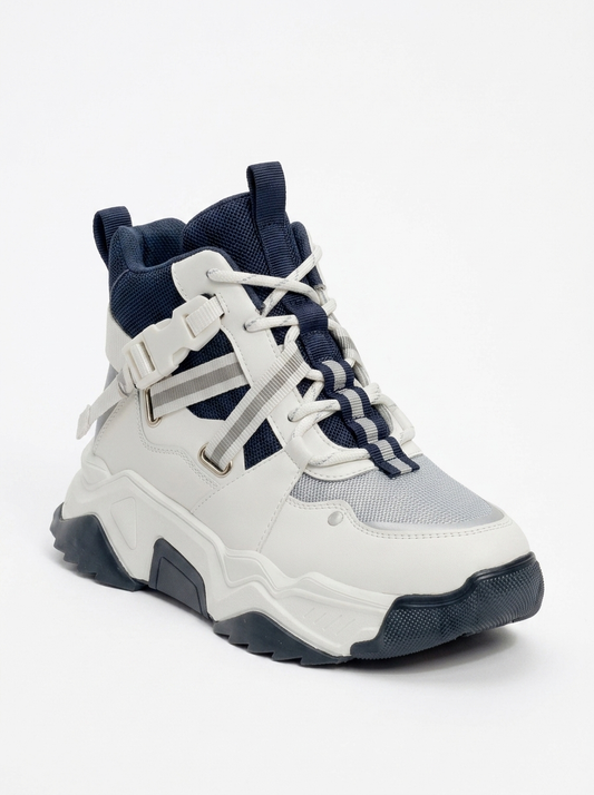 Seraphine - White Navy Sport Boot (Women)