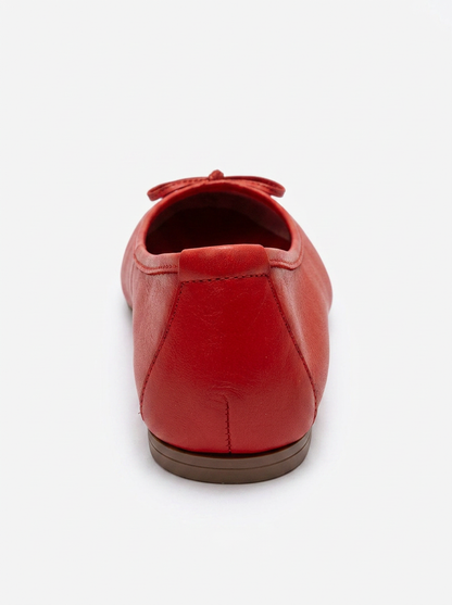 Umiel - Red Genuine Leather Bow Ballet Flat (Women)
