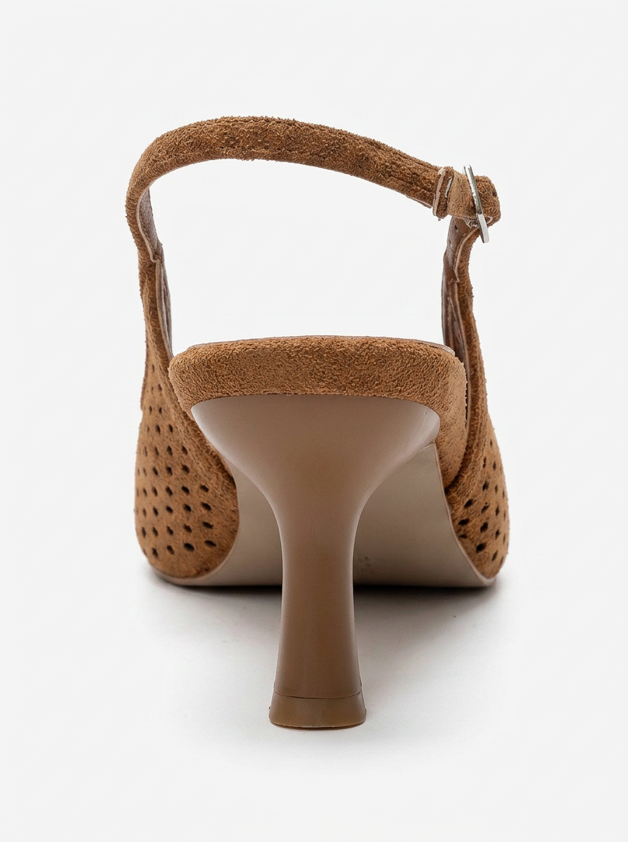 UVIEN - Cognac Suede Slingback Stiletto Pump (Women)