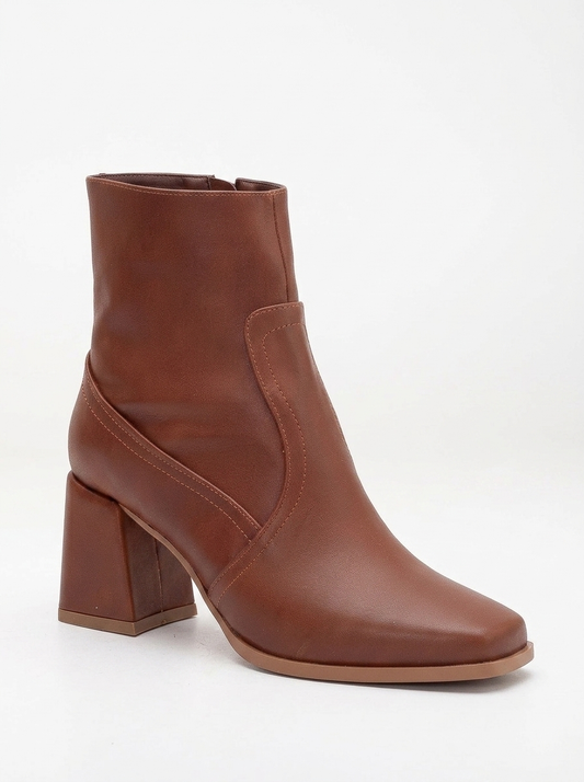 Maya - Cognac Brown Ankle Boots