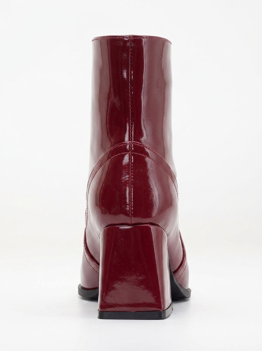 Maya - Burgundy Patent Ankle Boots