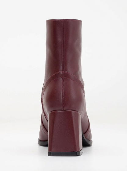 Maya - Burgundy Matt Ankle Boots