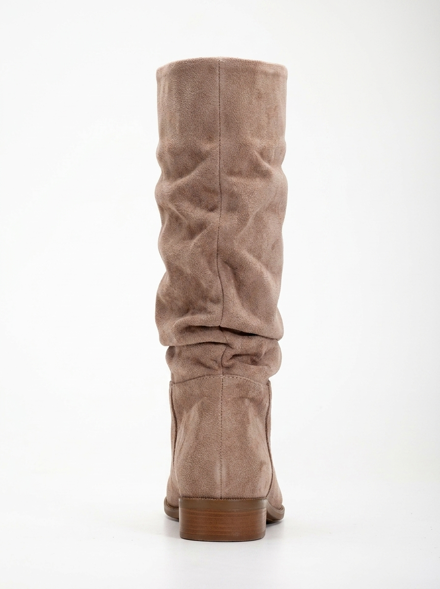 Maribel - Dark Beige Suede Slouchy Boots