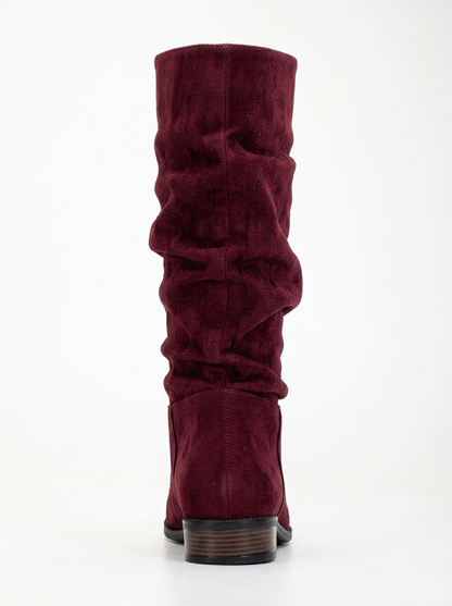 Maribel - Brick Red Suede Slouchy Boots