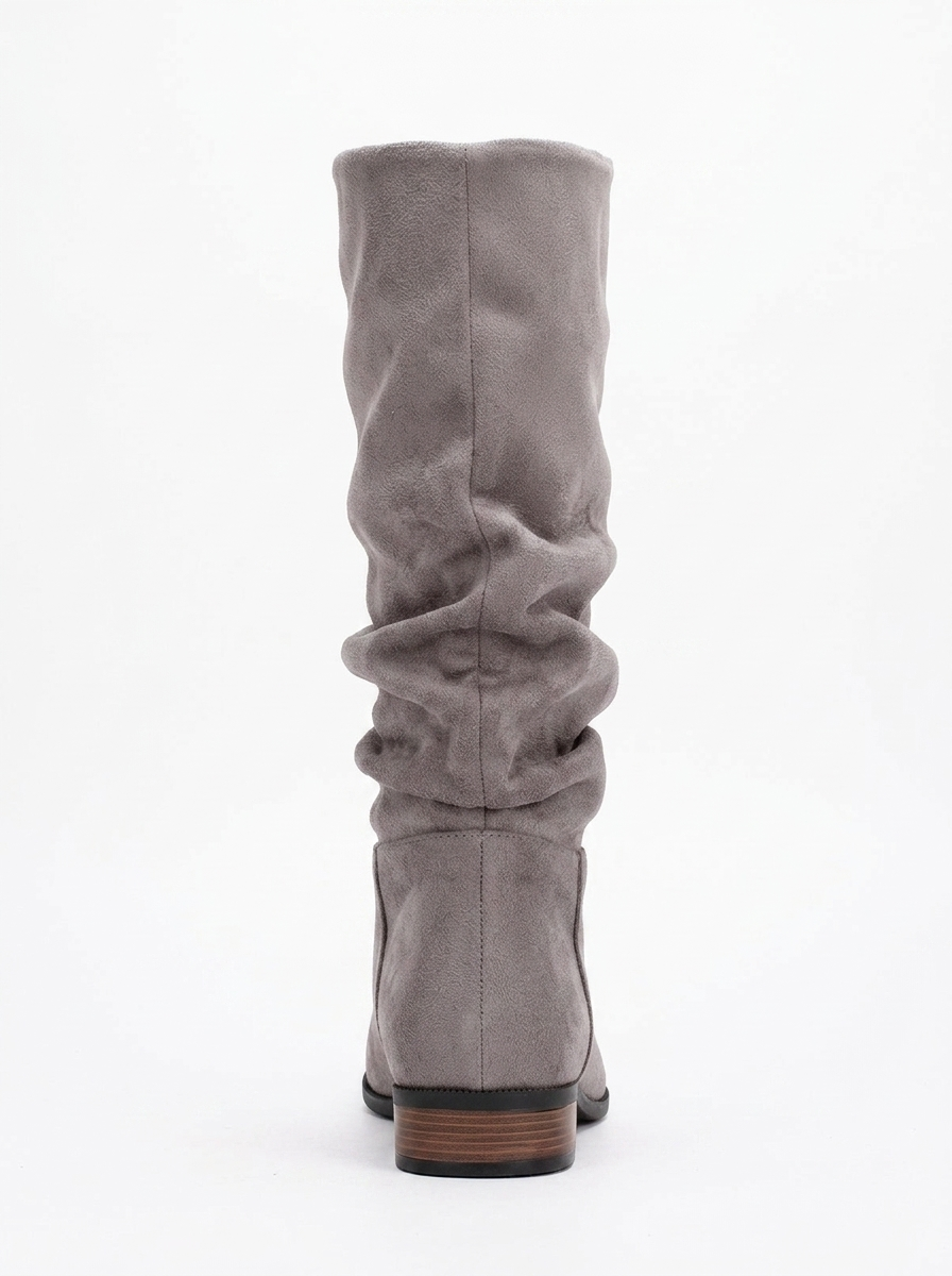 Maribel - Gray Suede Slouchy Boots