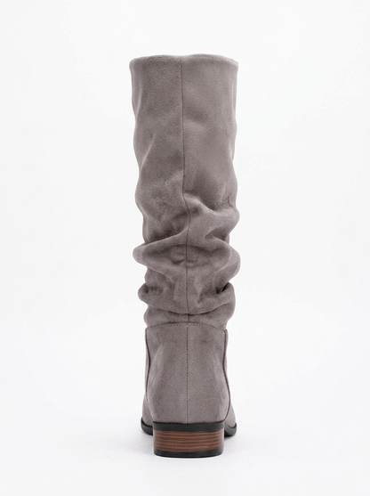 Maribel - Gray Suede Slouchy Boots