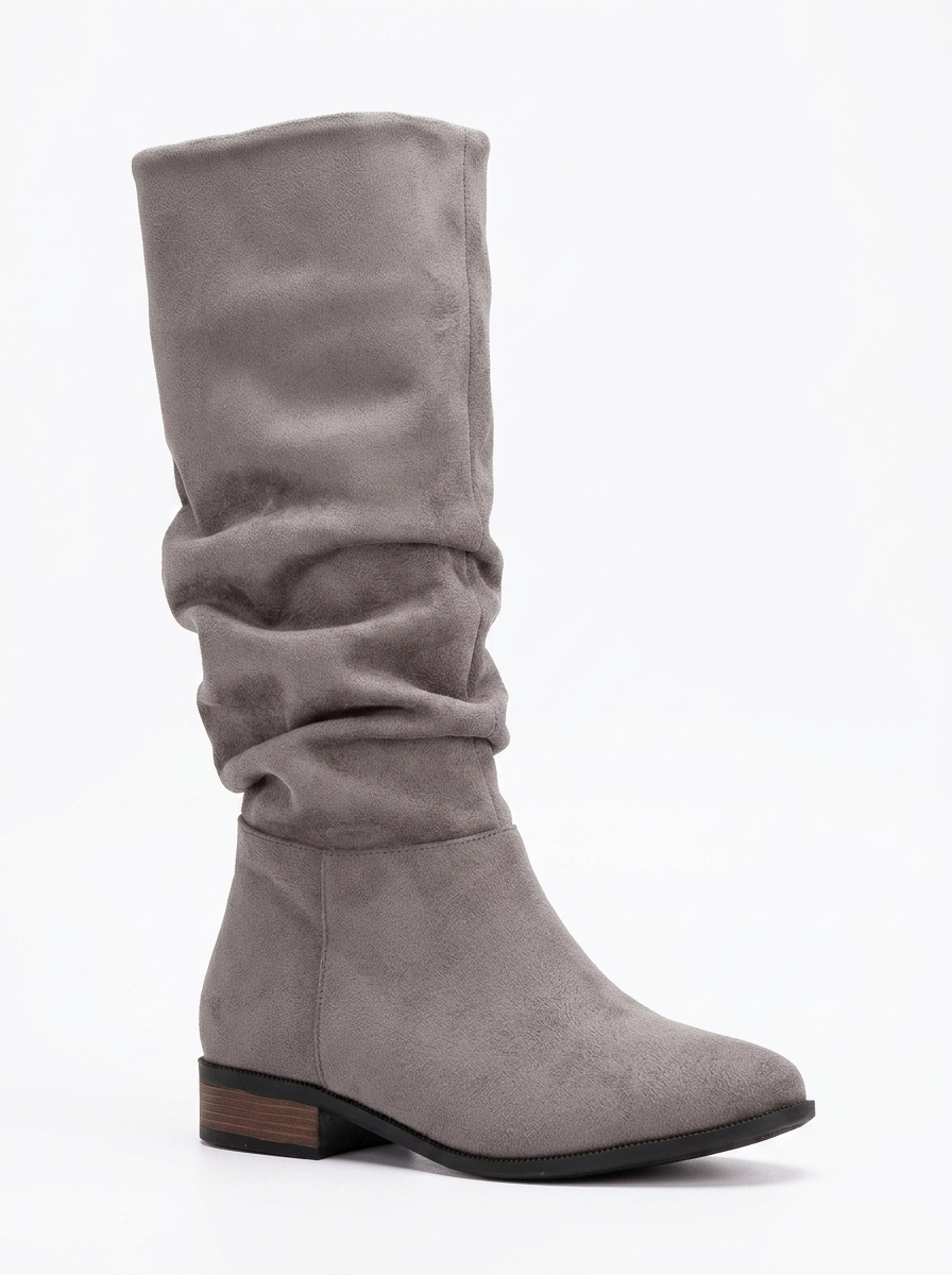 Maribel - Gray Suede Slouchy Boots